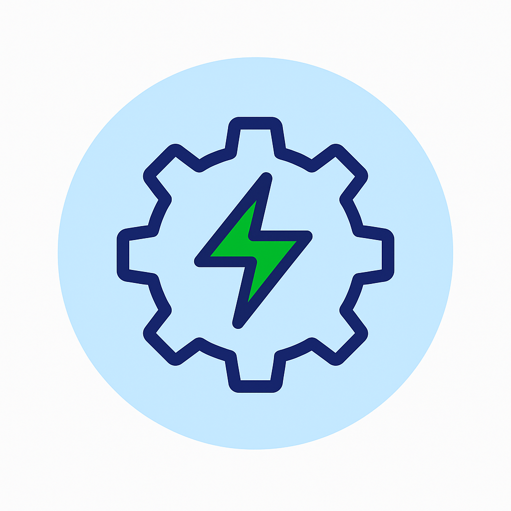 Icône représentant un engrenage avec un éclair symbolisant un déclencheur personnalisé dans iTop